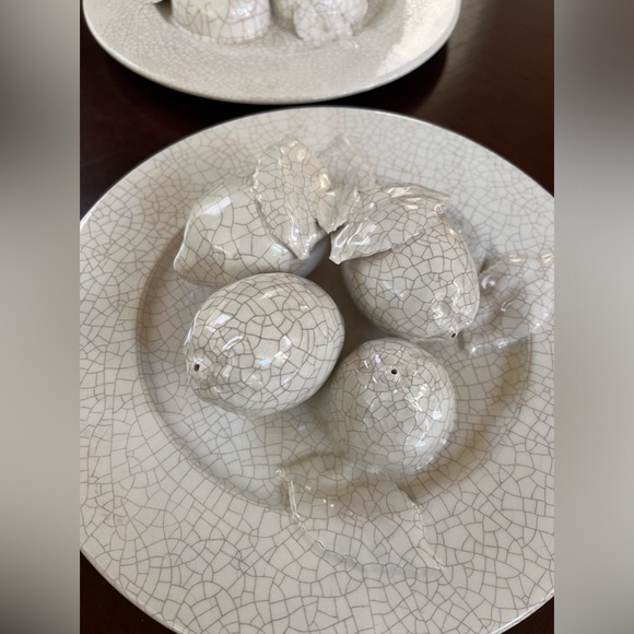 Tromp-l’oiel Vintage Crackled Fruit Plate Set- RARE - Picture 7 of 12